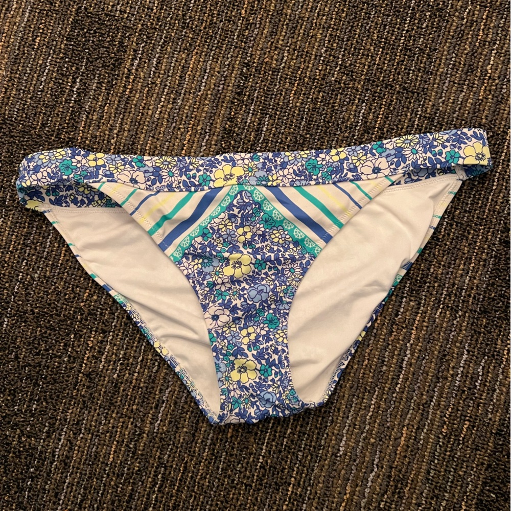 Victoria’s Secret Floral Blue and Yellow Women's Swim Bottom